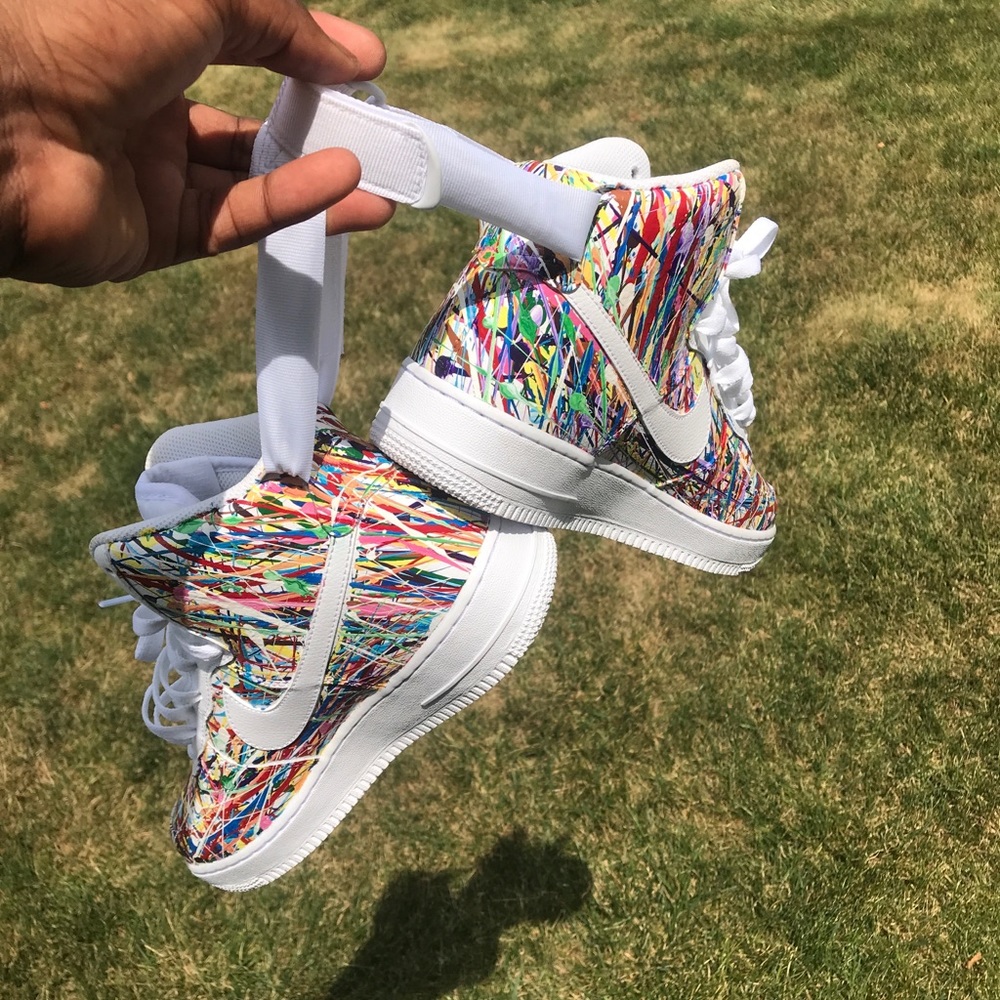Custom Air Force One Splatter AF1 High Splattered - Picture 3 of 4